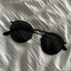 Ray Ban P (Polarized) Sunglasses Metal Round-frame Narrow Fit in Black
